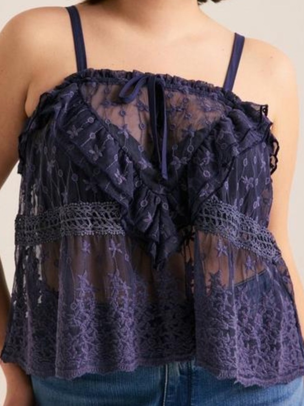 Torrid Festi Embroidered Lace Top